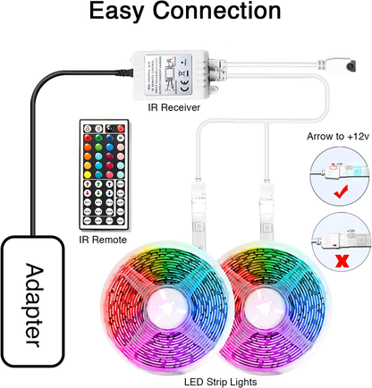 LED Strip Lights – 65.6 FT RGB Color Changing with Remote Control
