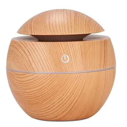 USB Ultrasonic Cool Mist Humidifier – Essential Oil Diffuser with Wood Grain Finish