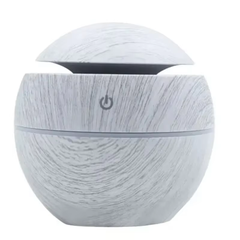 USB Ultrasonic Cool Mist Humidifier – Essential Oil Diffuser with Wood Grain Finish